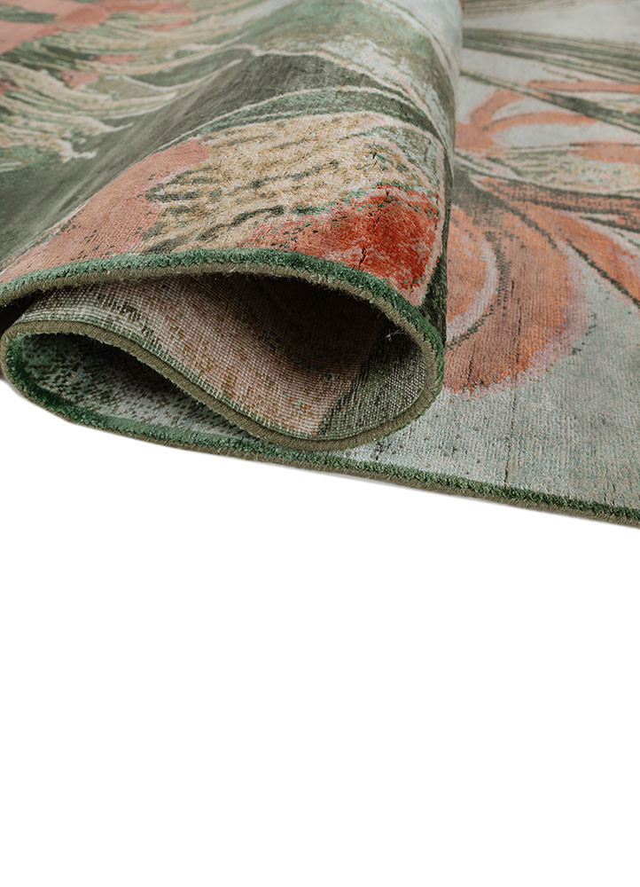 pansy ivory silk hand knotted Rug - FoldShot pansy ivory silk hand knotted Rug - FoldShot