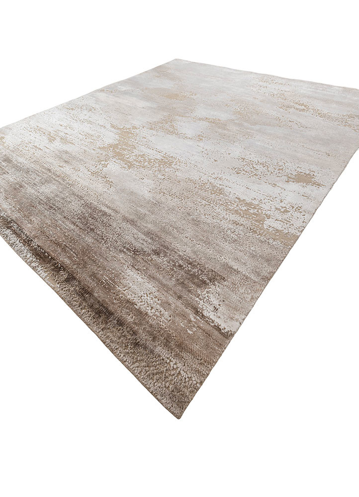 uvenuti ivory wool and bamboo silk hand knotted Rug - FoldShot uvenuti ivory wool and bamboo silk hand knotted Rug - FoldShot