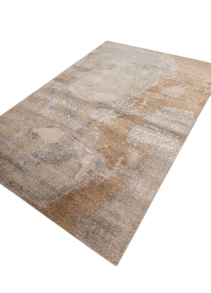 aprezo blue wool and bamboo silk hand knotted Rug - FoldShot