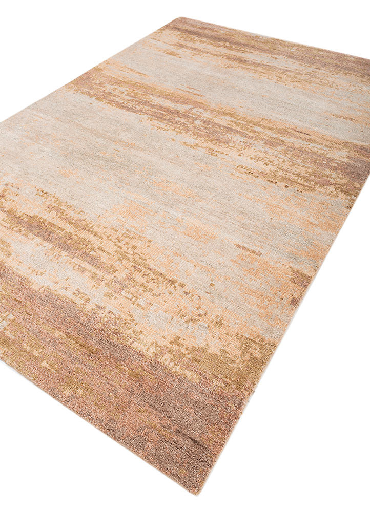entropy beige and brown wool and bamboo silk hand knotted Rug - FoldShot entropy beige and brown wool and bamboo silk hand knotted Rug - FoldShot