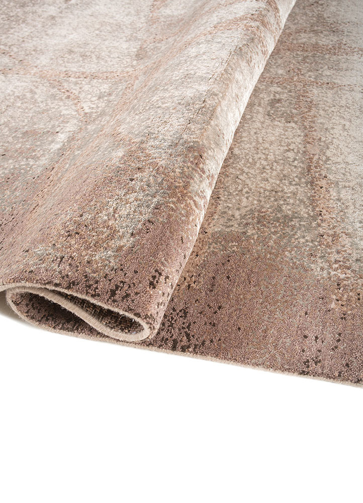 entropy beige and brown wool and bamboo silk hand knotted Rug - FoldShot entropy beige and brown wool and bamboo silk hand knotted Rug - FoldShot