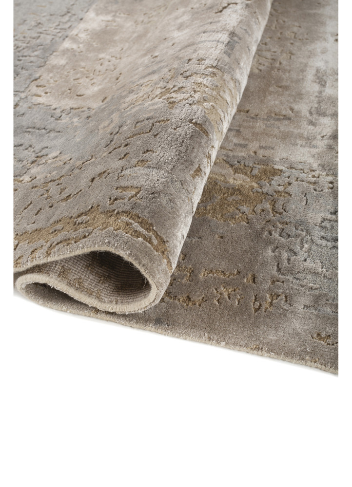 entropy ivory wool and bamboo silk hand knotted Rug - FoldShot entropy ivory wool and bamboo silk hand knotted Rug - FoldShot