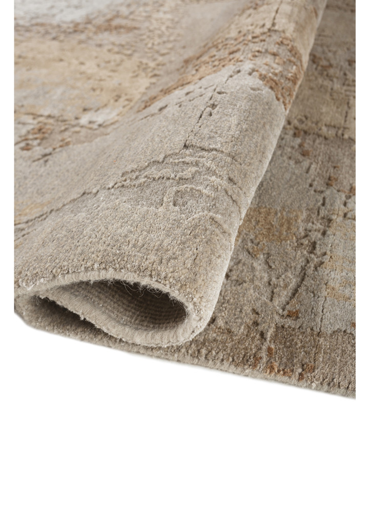 entropy grey and black wool and bamboo silk hand knotted Rug - FoldShot entropy grey and black wool and bamboo silk hand knotted Rug - FoldShot