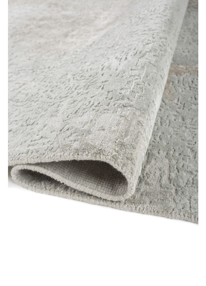entropy grey and black wool and bamboo silk hand knotted Rug - FoldShot entropy grey and black wool and bamboo silk hand knotted Rug - FoldShot