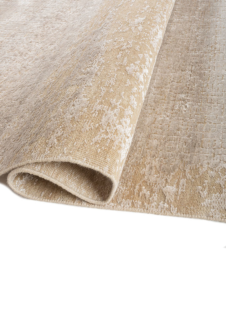 entropy ivory wool and bamboo silk hand knotted Rug - FoldShot