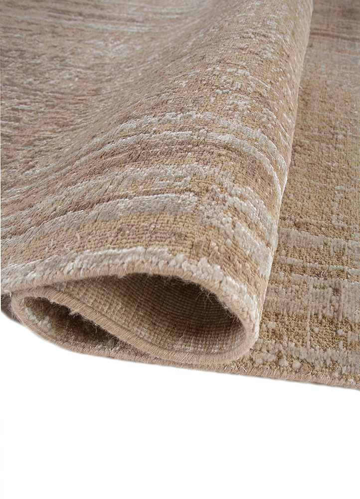 entropy ivory wool and bamboo silk hand knotted Rug - FoldShot