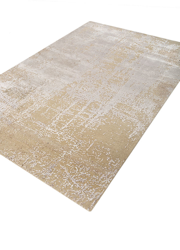 entropy ivory wool and bamboo silk hand knotted Rug - FoldShot entropy ivory wool and bamboo silk hand knotted Rug - FoldShot