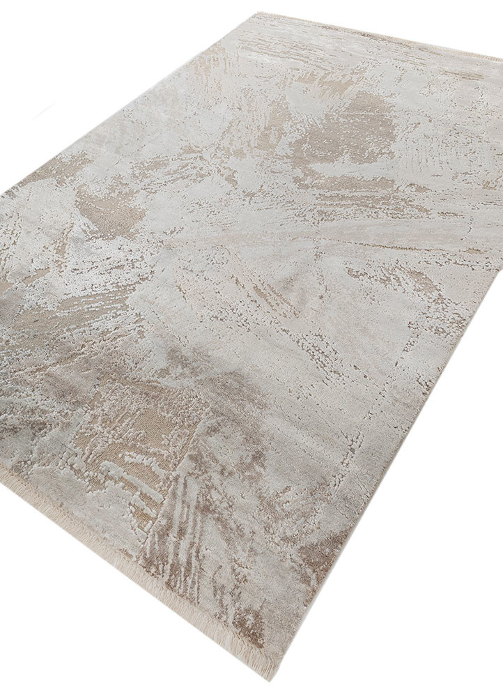 entropy ivory wool and bamboo silk hand knotted Rug - FoldShot entropy ivory wool and bamboo silk hand knotted Rug - FoldShot