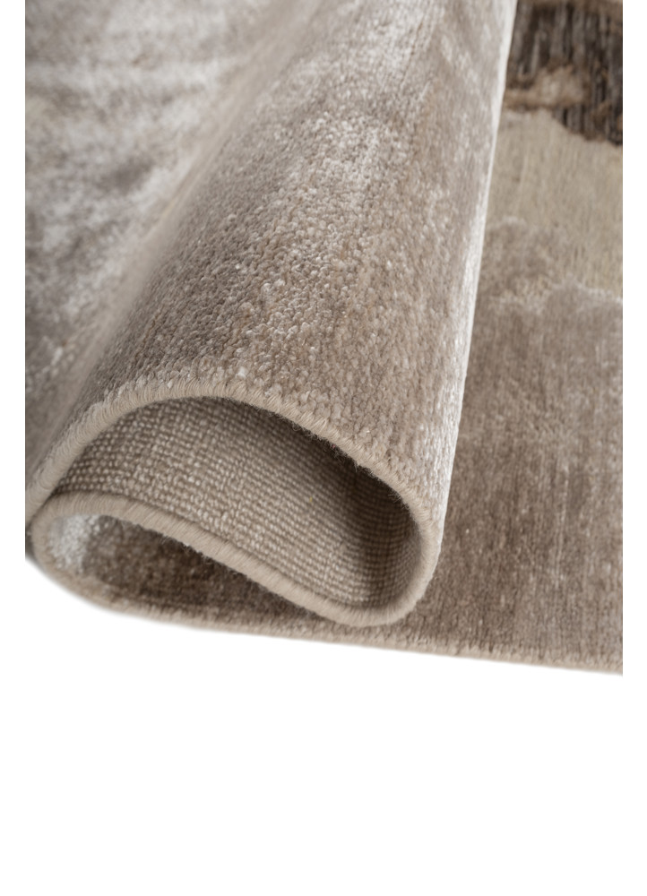 entropy ivory wool and bamboo silk hand knotted Rug - FoldShot entropy ivory wool and bamboo silk hand knotted Rug - FoldShot