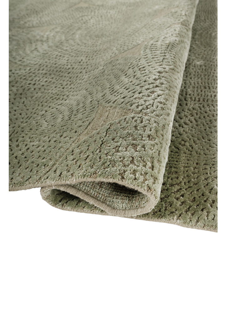 azalea green wool and bamboo silk hand knotted Rug - FoldShot azalea green wool and bamboo silk hand knotted Rug - FoldShot
