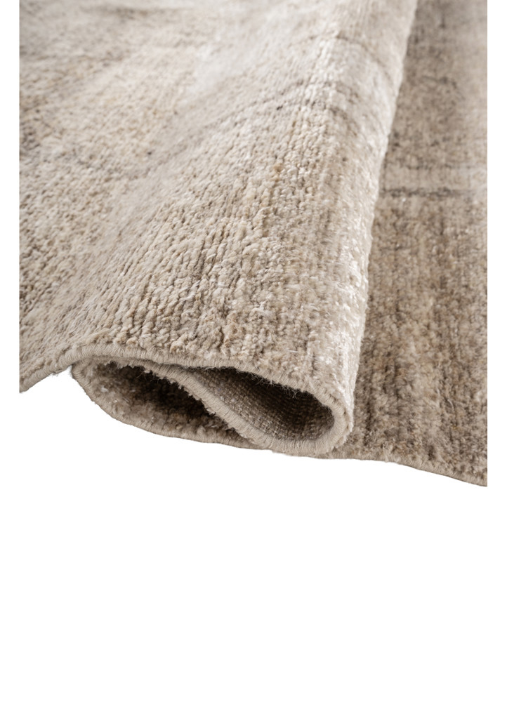 aprezo beige and brown wool and bamboo silk hand knotted Rug - FoldShot aprezo beige and brown wool and bamboo silk hand knotted Rug - FoldShot