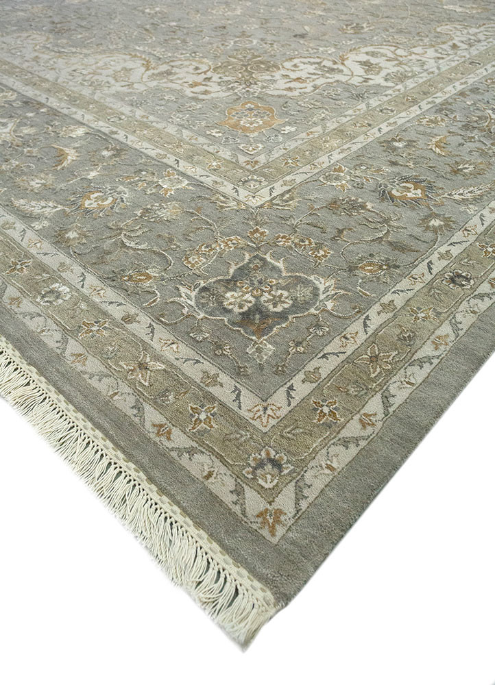 aurora grey and black wool and bamboo silk hand knotted Rug - FoldShot aurora grey and black wool and bamboo silk hand knotted Rug - FoldShot
