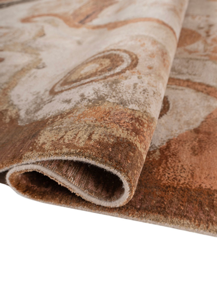 whispers of the desert ivory wool and bamboo silk hand knotted Rug - FoldShot