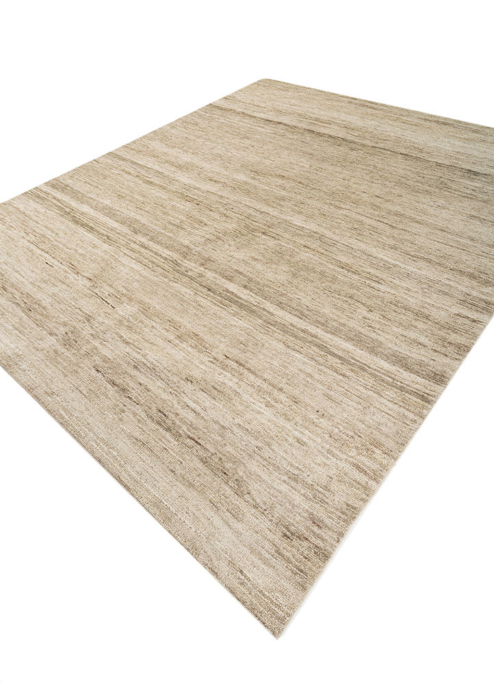 blythe beige and brown wool hand knotted Rug - FoldShot