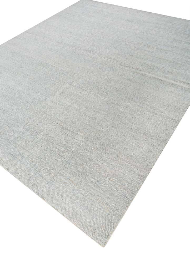 blythe blue afghan wool and jute hand knotted Rug - FoldShot