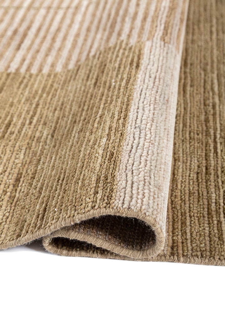 blythe beige and brown wool hand knotted Rug - FoldShot