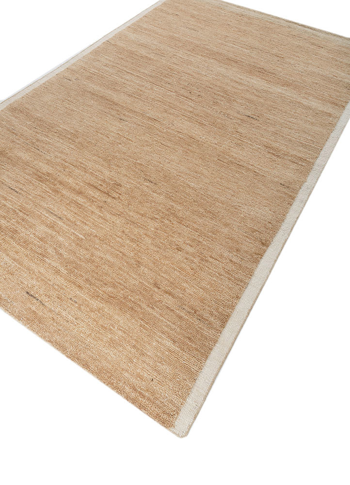 blythe beige and brown wool hand knotted Rug - FoldShot