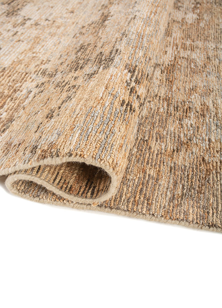 entropy beige and brown wool hand knotted Rug - FoldShot