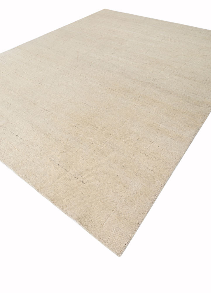 zuri ivory wool hand knotted Rug - FoldShot