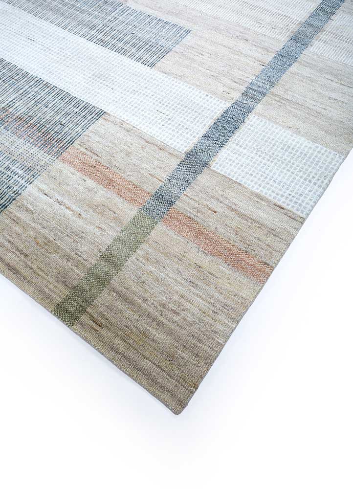 blythe beige and brown wool hand knotted Rug - FoldShot