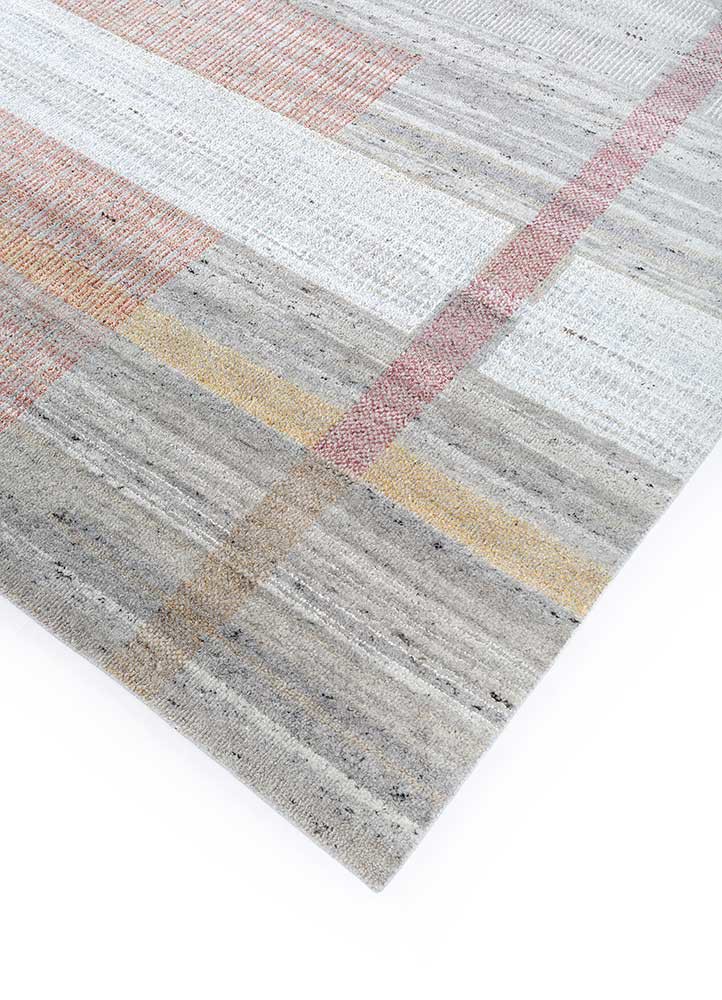 blythe beige and brown afghan wool hand knotted Rug - FoldShot