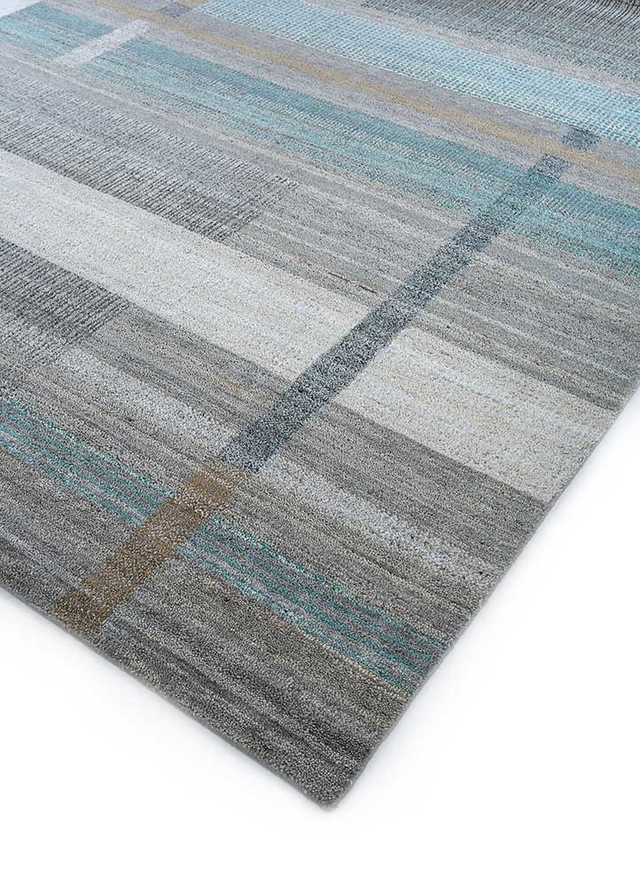 blythe blue wool hand knotted Rug - FoldShot