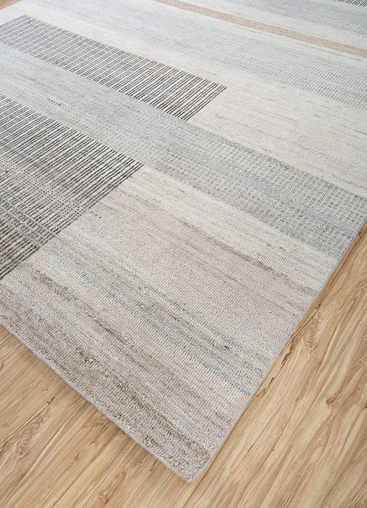 blythe ivory afghan wool hand knotted Rug - FoldShot