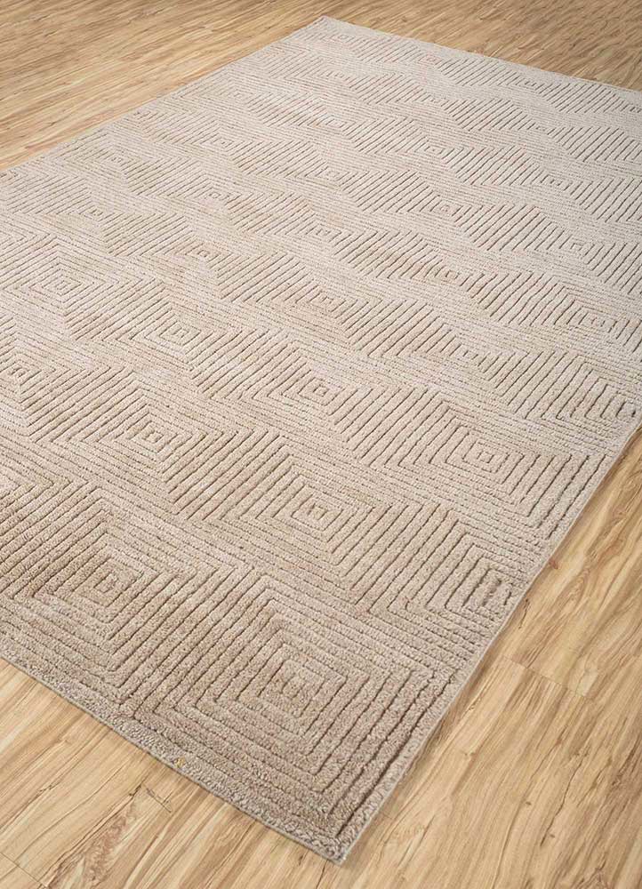 manifest beige and brown wool hand knotted Rug - FoldShot manifest beige and brown wool hand knotted Rug - FoldShot