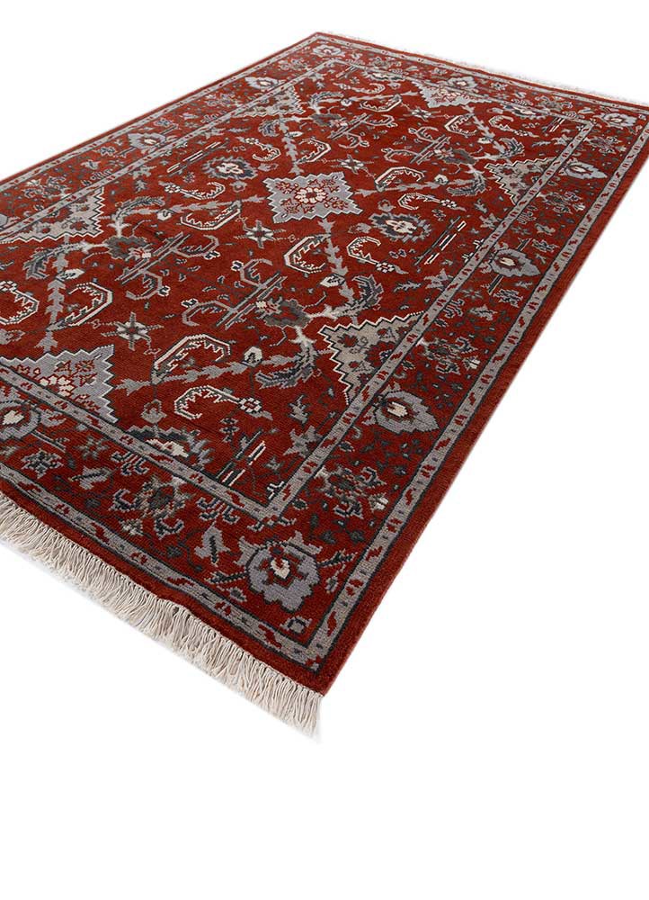 savana red and orange wool hand knotted Rug - FoldShot savana red and orange wool hand knotted Rug - FoldShot