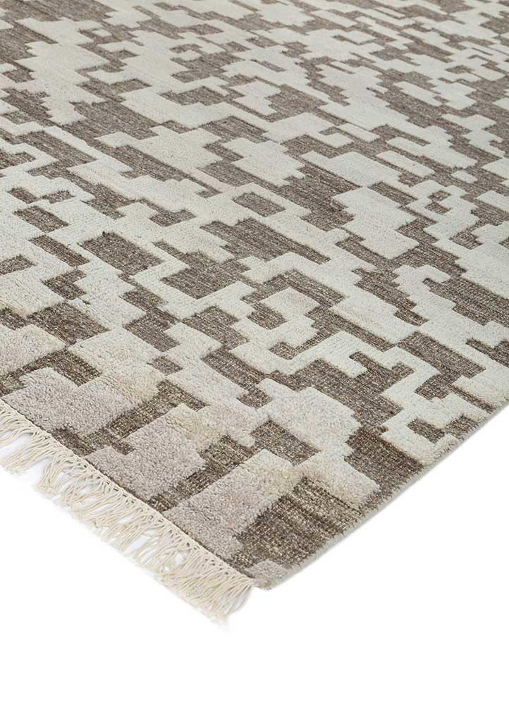 thyme beige and brown afghan wool hand knotted Rug - FoldShot thyme beige and brown afghan wool hand knotted Rug - FoldShot