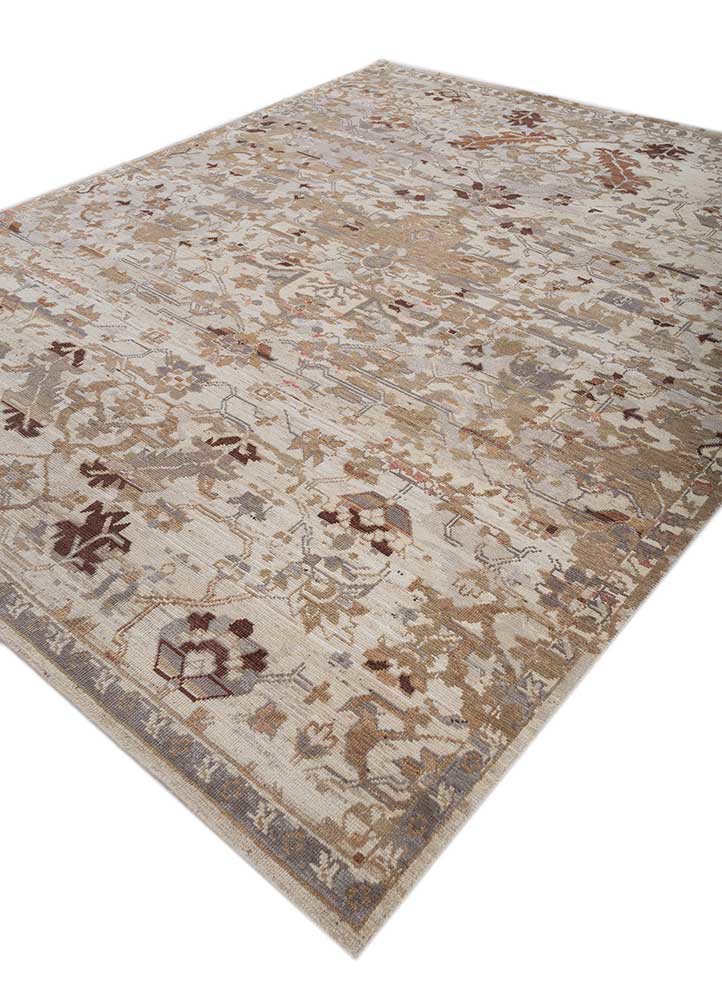 erbe ivory wool hand knotted Rug - FoldShot erbe ivory wool hand knotted Rug - FoldShot