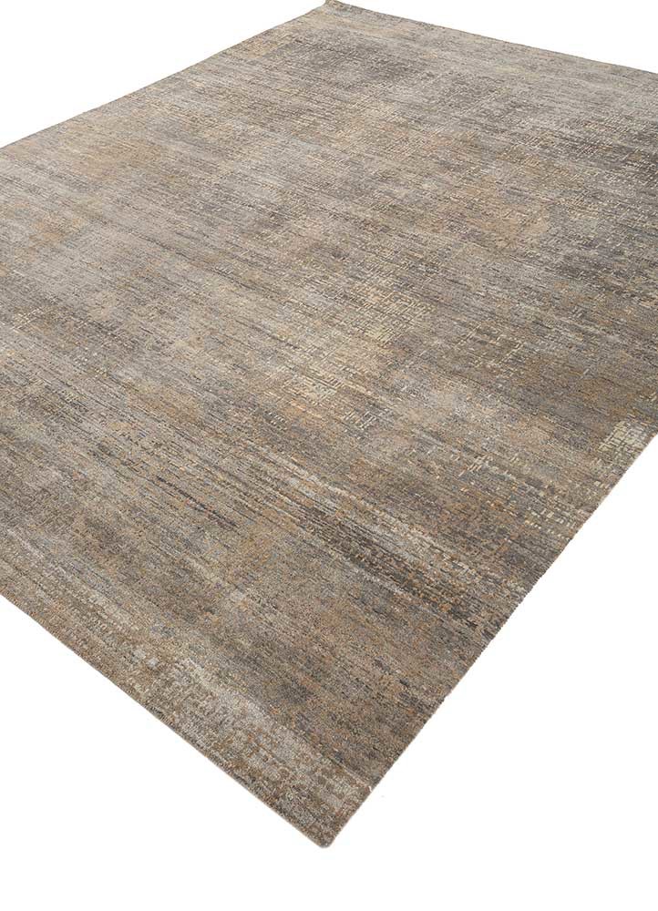 uvenuti grey and black wool hand knotted Rug - FoldShot