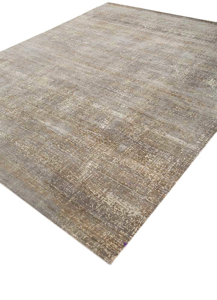 uvenuti grey and black wool hand knotted Rug - FoldShot