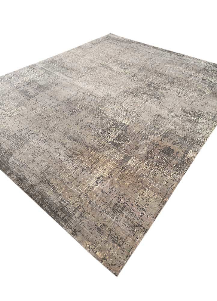 uvenuti grey and black wool hand knotted Rug - FoldShot