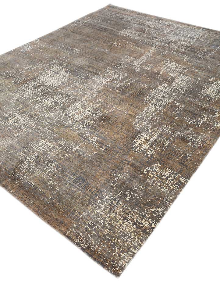 uvenuti grey and black wool hand knotted Rug - FoldShot