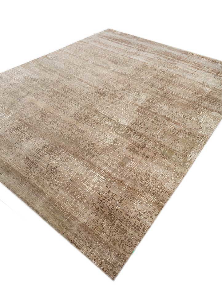 uvenuti beige and brown wool hand knotted Rug - FoldShot