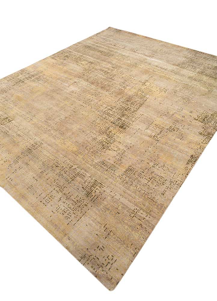 uvenuti beige and brown wool hand knotted Rug - FoldShot