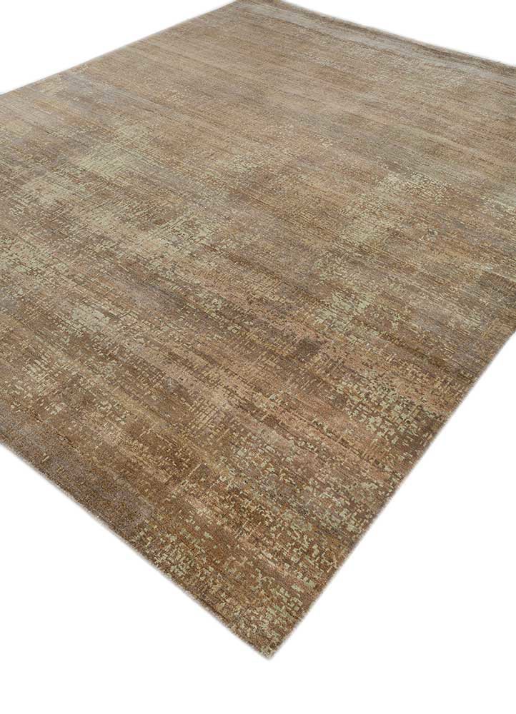 uvenuti beige and brown wool hand knotted Rug - FoldShot