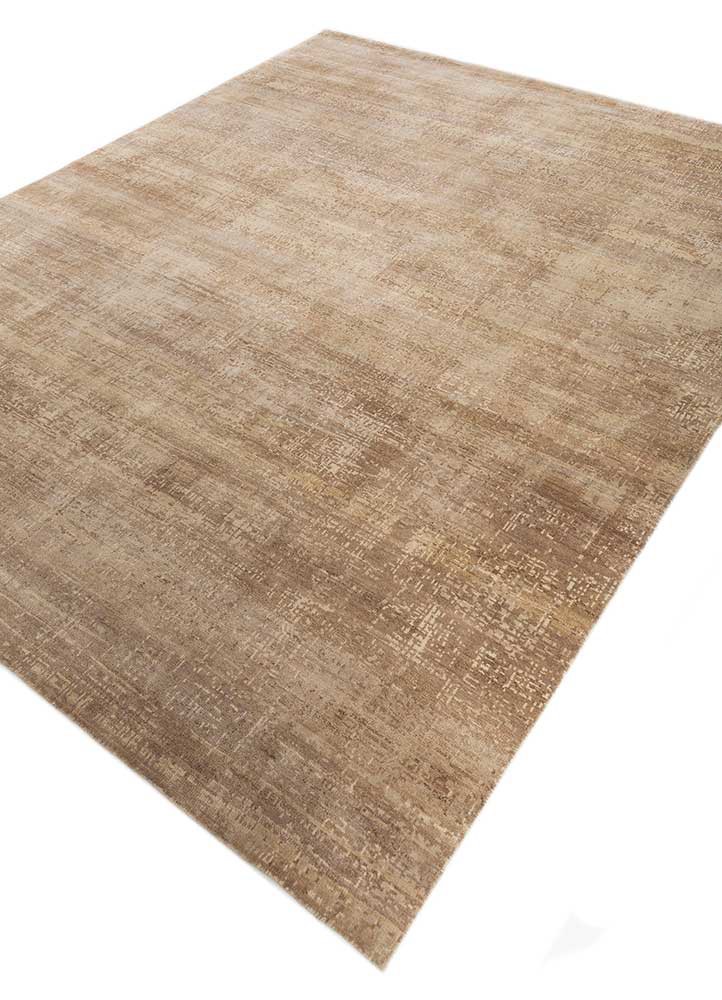 uvenuti beige and brown wool hand knotted Rug - FoldShot