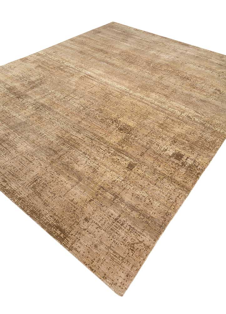 uvenuti beige and brown wool hand knotted Rug - FoldShot