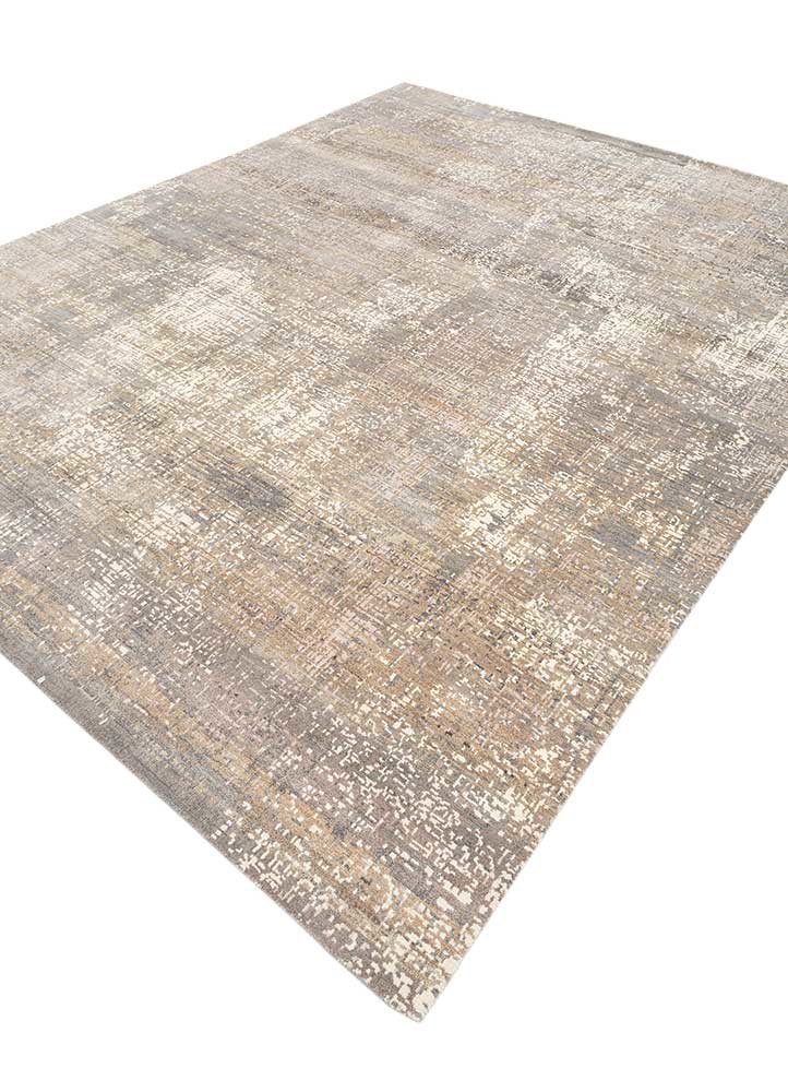 uvenuti beige and brown wool hand knotted Rug - FoldShot uvenuti beige and brown wool hand knotted Rug - FoldShot
