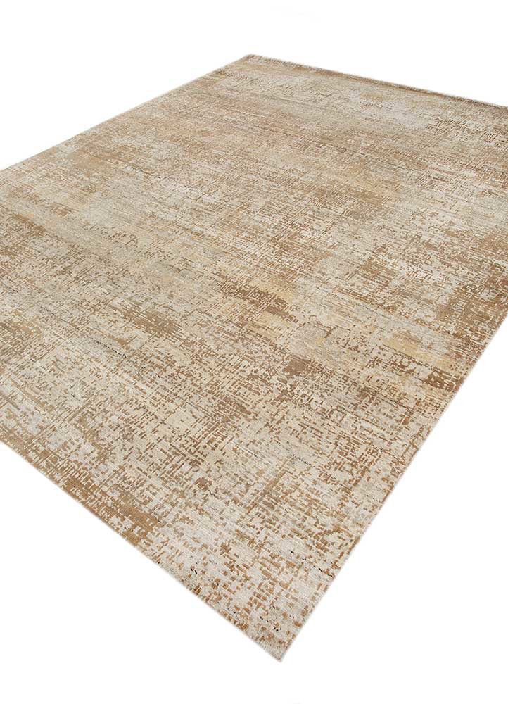 uvenuti beige and brown wool hand knotted Rug - FoldShot uvenuti beige and brown wool hand knotted Rug - FoldShot