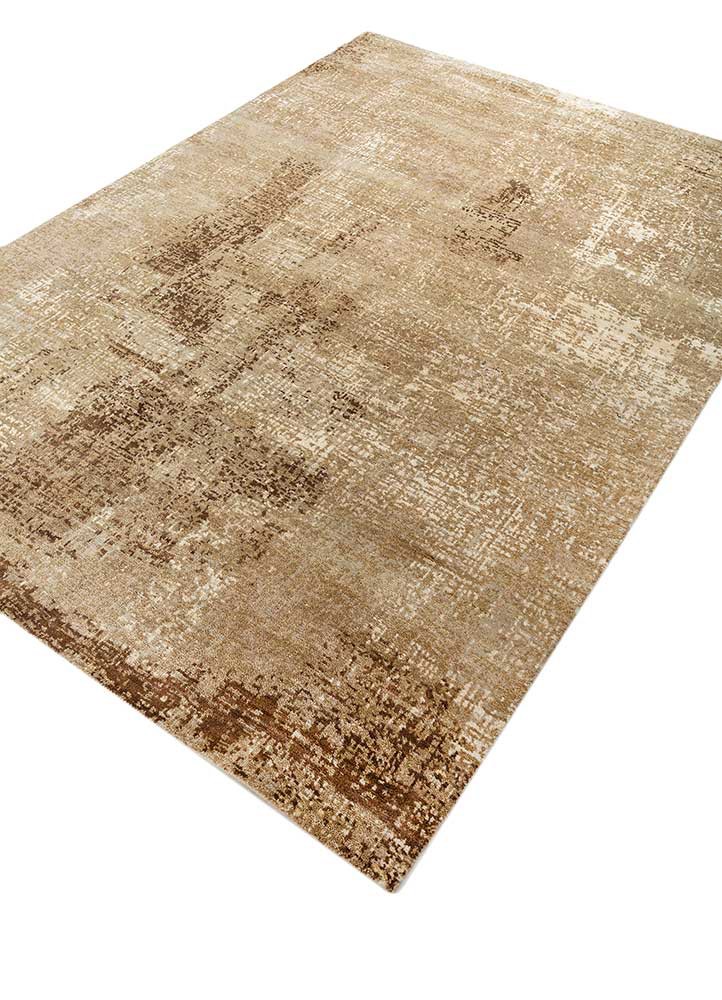 uvenuti beige and brown wool hand knotted Rug - FoldShot