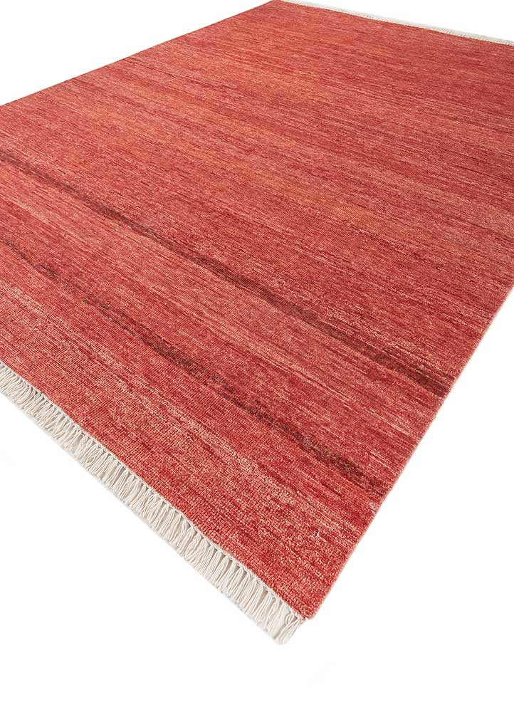 blythe red and orange afghan wool hand knotted Rug - FoldShot