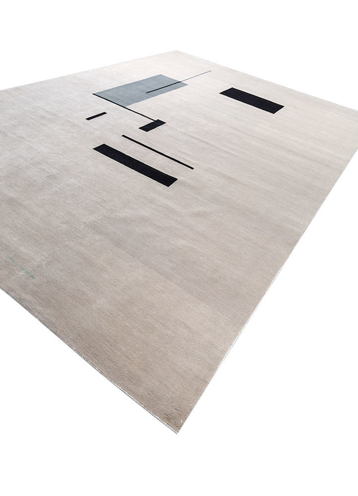 sthir grey and black wool hand knotted Rug - FoldShot sthir grey and black wool hand knotted Rug - FoldShot