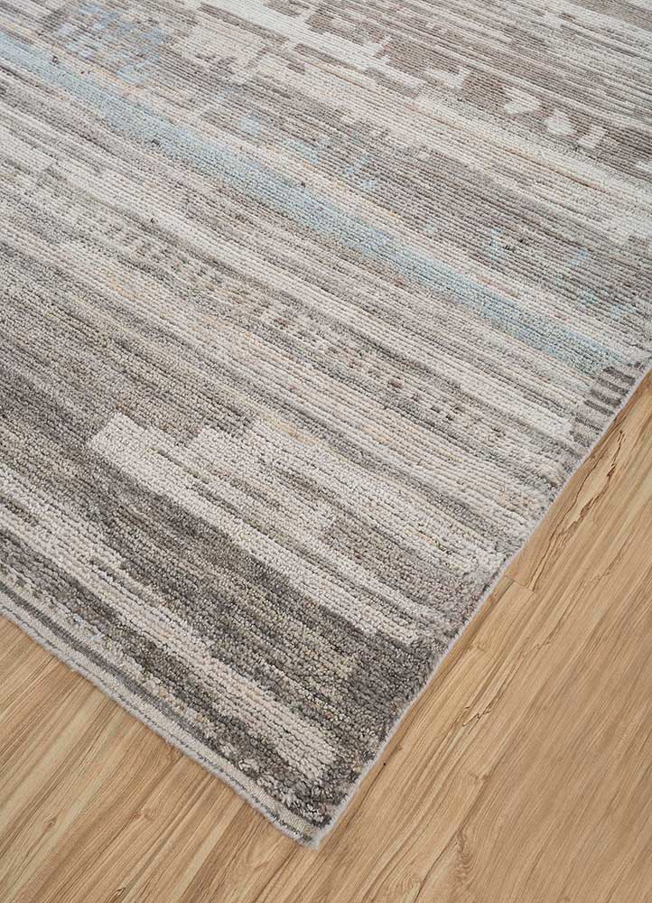 blythe blue wool hand knotted Rug - FoldShot