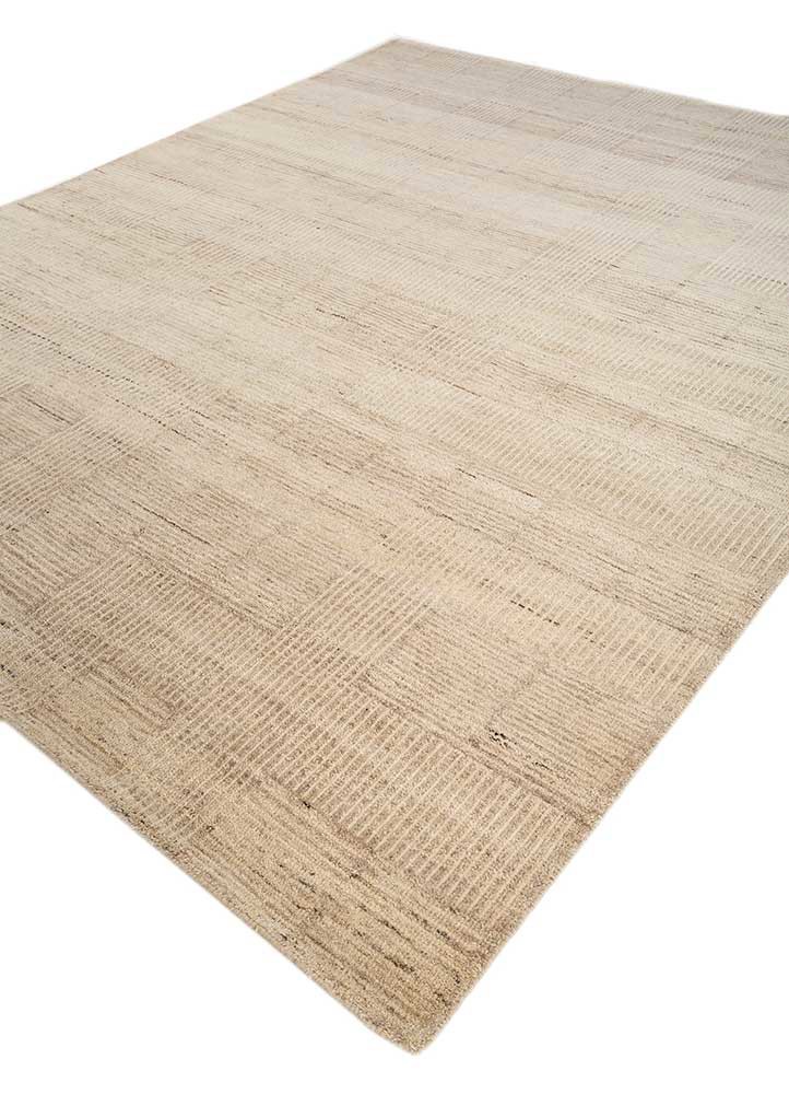 azalea beige and brown wool hand knotted Rug - FoldShot