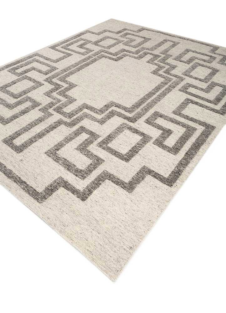 thyme ivory wool hand knotted Rug - FoldShot