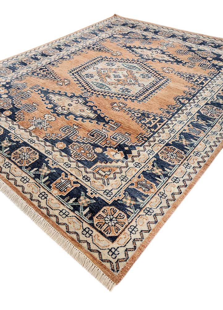 erbe red and orange wool hand knotted Rug - FoldShot