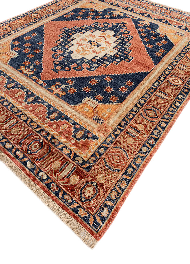 erbe blue wool hand knotted Rug - FoldShot